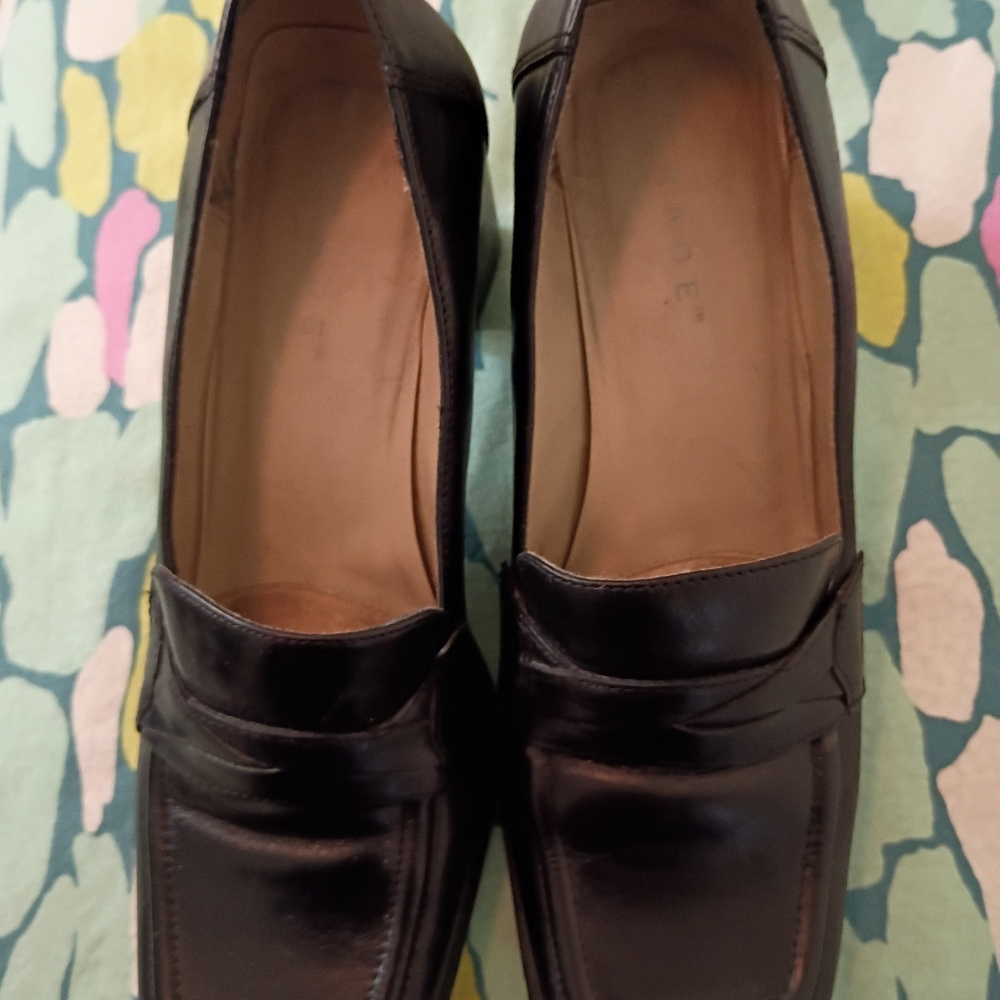 Ladies Parade Black Leather Heels (8W)